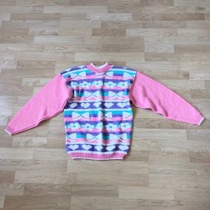 VINTAGE The Club House Pink Ribbon Flower Sweater